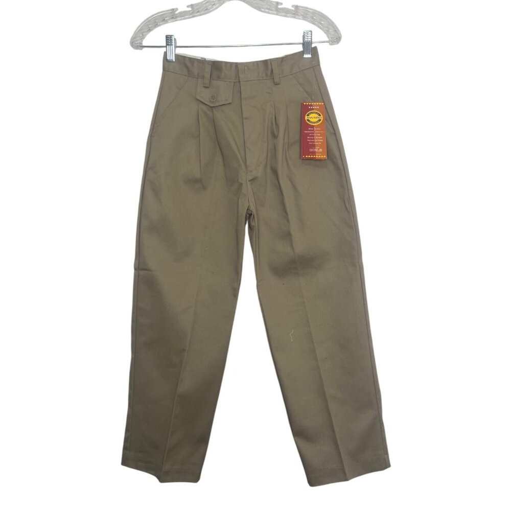JB World School Uniform Pleated Pants Girls Size 10 Tan New Regular Fit